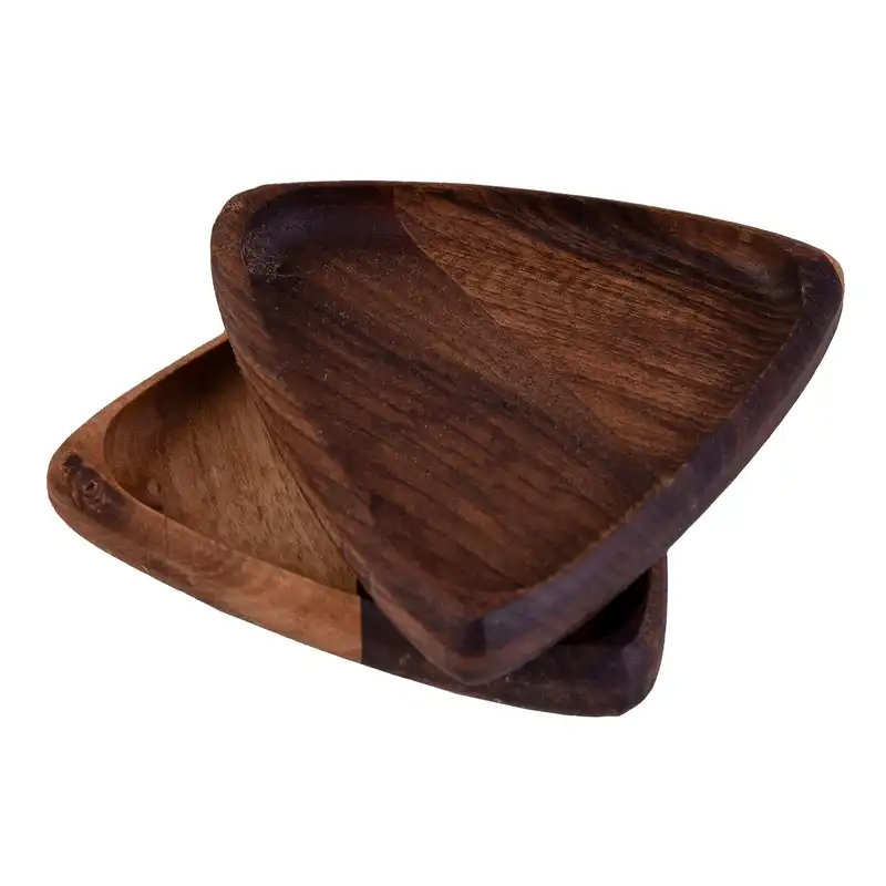 بشقاب چوبی مدل دفرمه کد21