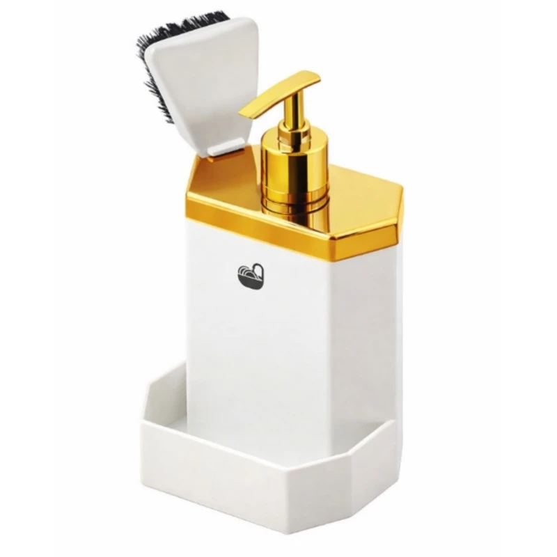 مخزن مایع ظرفشویی رومیزی اطلس مدل صدف به همراه فرچه