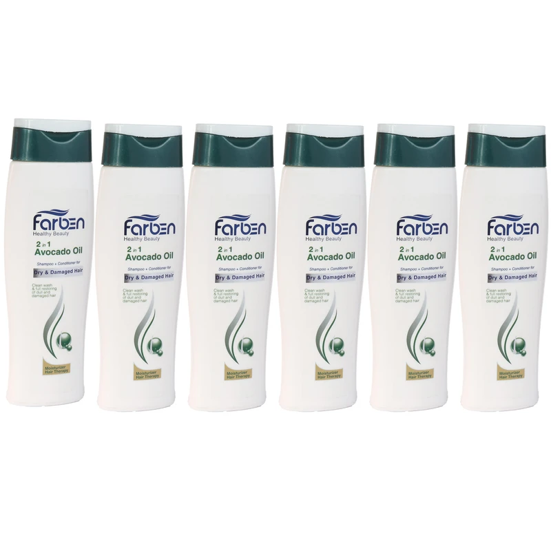  شامپو مو فاربن مدل روغن آووکادو مناسب برای موهای خشک و آسیب دیده حجم 250 میلی لیتر مجموعه 6 عددی