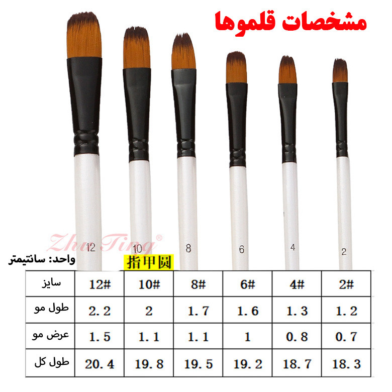 قلم مو زبان گربه ای ژوتینگ کد 601FR مجموعه 6 عددی