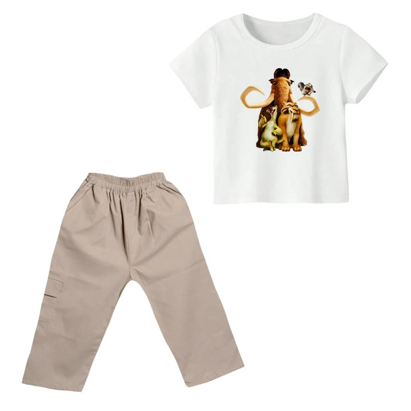 ست تی شرت و شلوارک پسرانه مدل عصر یخبندان کد ۳