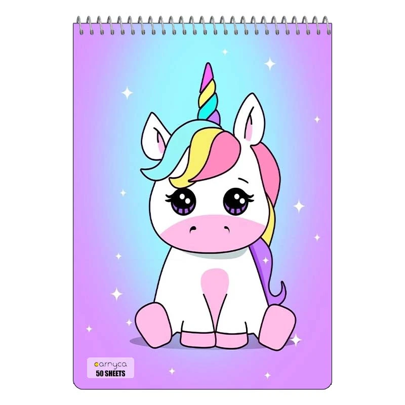 دفتر نقاشی 50 برگ سیمی کارنیکا طرح یونیکورن Unicorn کد 29657