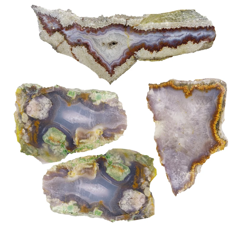 سنگ راف عقیق شجر مدل KU 77  مجموعه 4 عددی