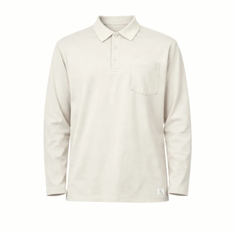 پولوشرت آستین بلند یقه برگردان مردانه مدل 6886