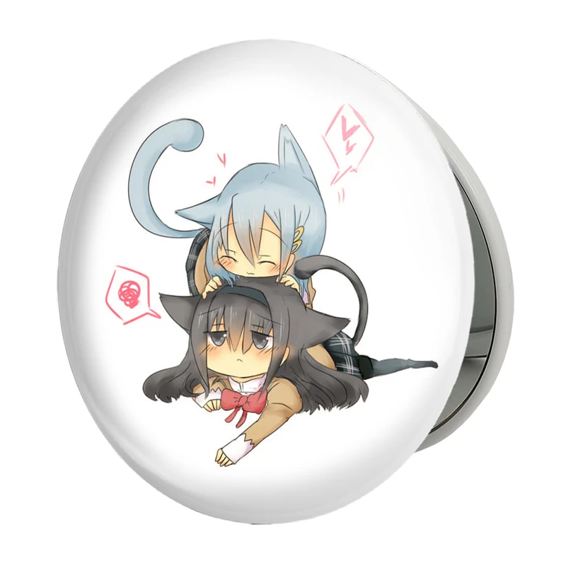 آینه جیبی خندالو طرح سایاکا و همورا انیمه مادوکا مجیکا Madoka Magica مدل تاشو کد 18393 