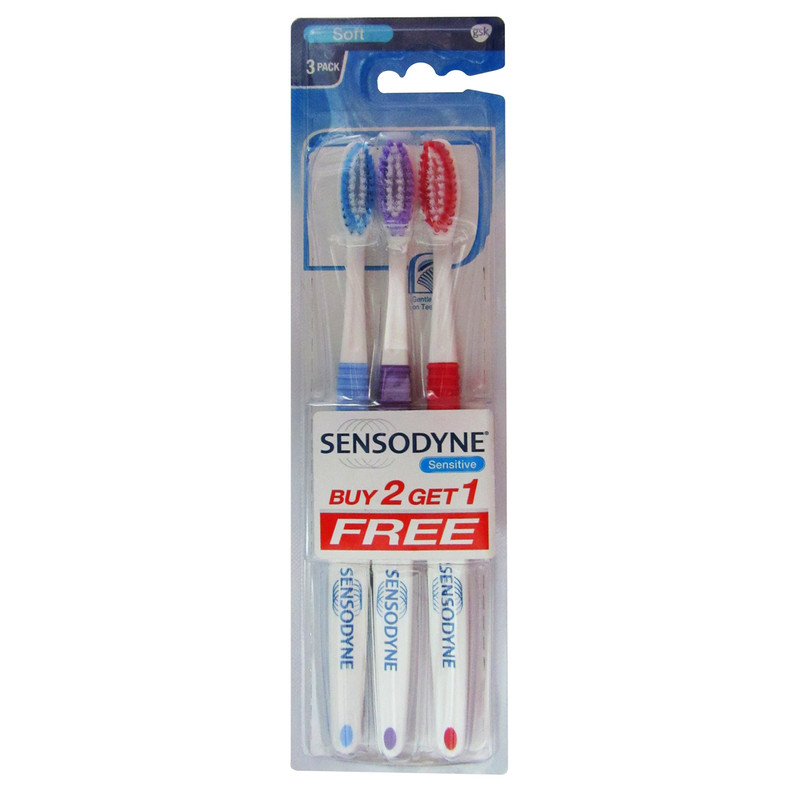 مسواک سنسوداین مدل Sensitive با برس نرم بسته 3 عددی
