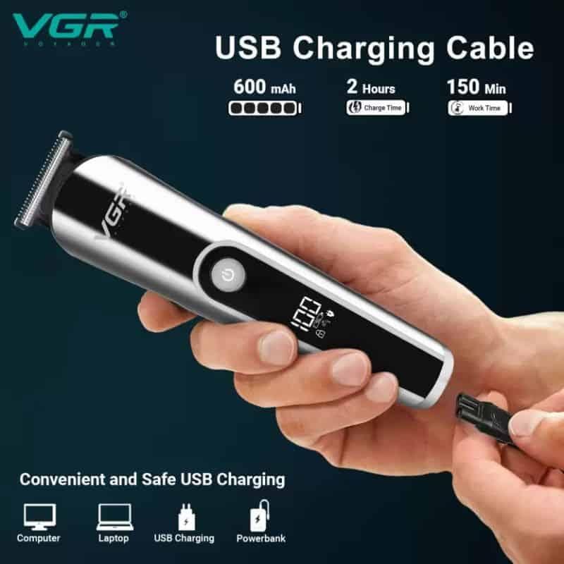 ست ماشین اصلاح موی صورت و بدن وی جی ار مدل V-107 -  - 6