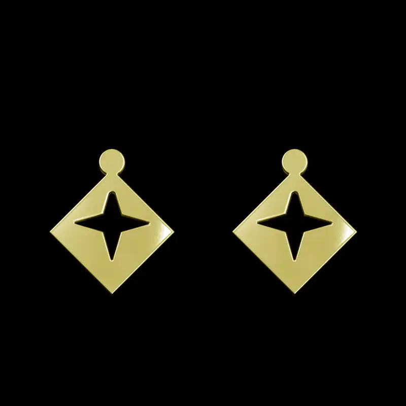 گوشواره طلا 18 عیار زنانه مدوپد مدل هندسی کد GA1-15110