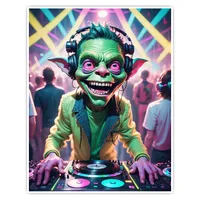 استیکر لپ تاپ و موبایل گوفی طرح گوبلین مدل Goblin Dj 055