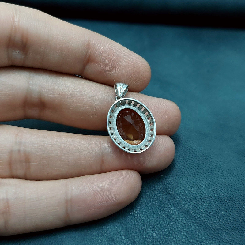 آویز گردنبند نقره زنانه مدل الکساندریت کد VM6874