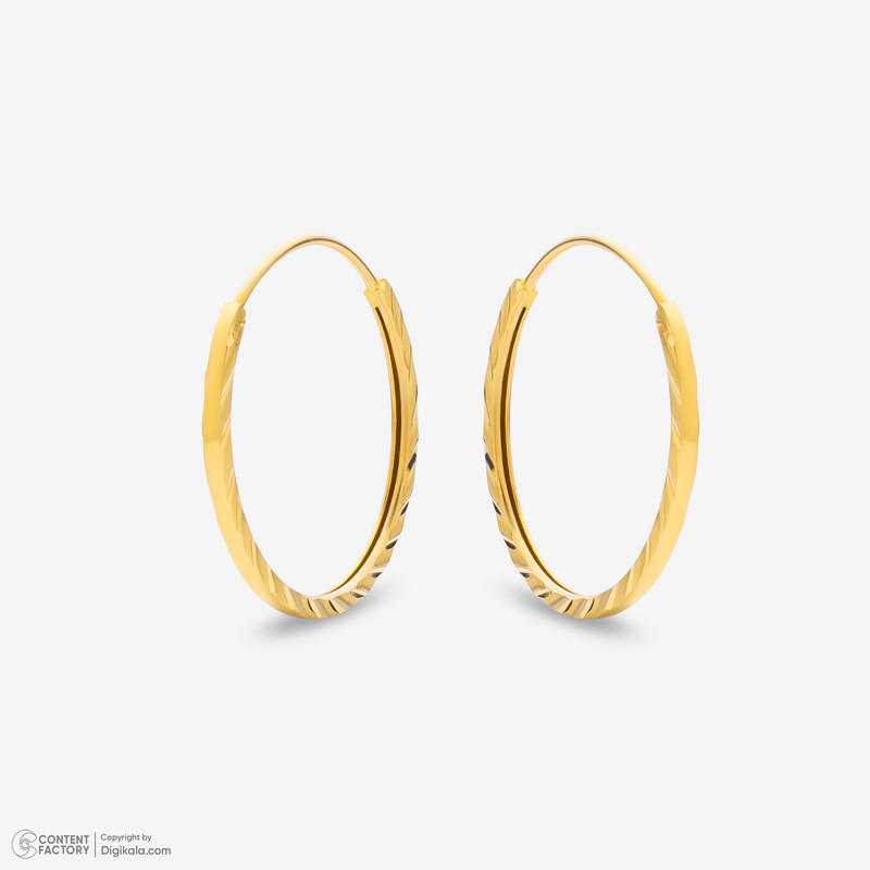 گوشواره حلقه‌ای طلا 18 عیار زنانه مایا ماهک مدل ME1247 - 6