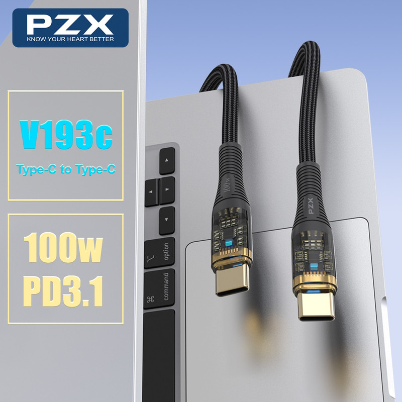 کابل USB-C پی زد ایکس مدل V193C 100W طول 1 متر