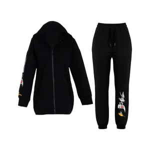 ست سویشرت و شلوار زنانه بنیس مدل سیلوستر رنگ مشکی