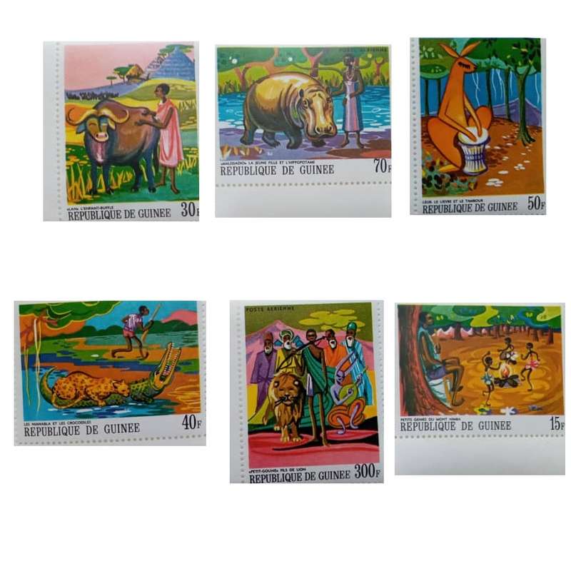 تمبر یادگاری مدل بومیان آفریقا مجموعه 6 عددی