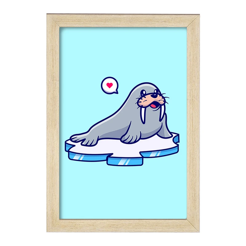 تابلو خندالو مدل حیوانات بامزه شیر دریایی کد 29689