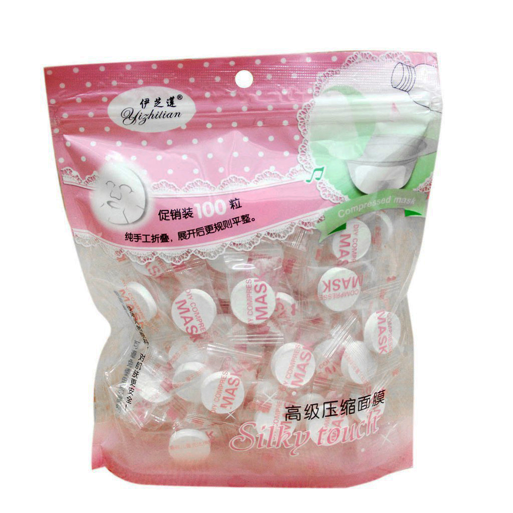 قرص ماسک ورقه ای صورت ییژیلیان مدل silky touch بسته 100 عددی