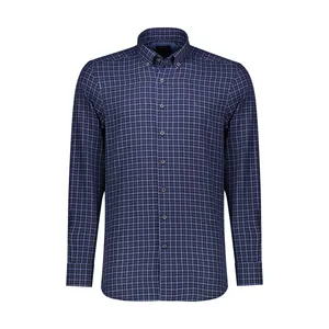 پیراهن آستین بلند مردانه ال سی من مدل 02141284-navy blue 163