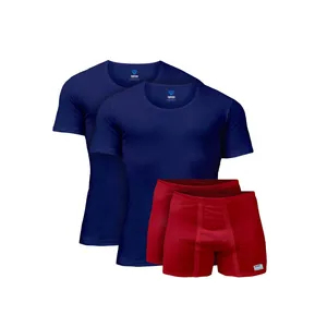 ست شورت و زیرپوش مردانه تاپیک مدل پادار مجموعه 4 عددی