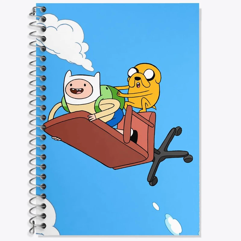 دفتر زبان 50 برگ خندالو مدل سه خط طرح جیک و فین وقت ماجراجویی Adventure Time کد 20832