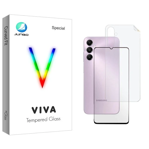 محافظ صفحه نمایش شیشه ای جانبو مدل Viva مناسب برای گوشی موبایل سامسونگ Galaxy A25  به همراه محافظ پشت گوشی