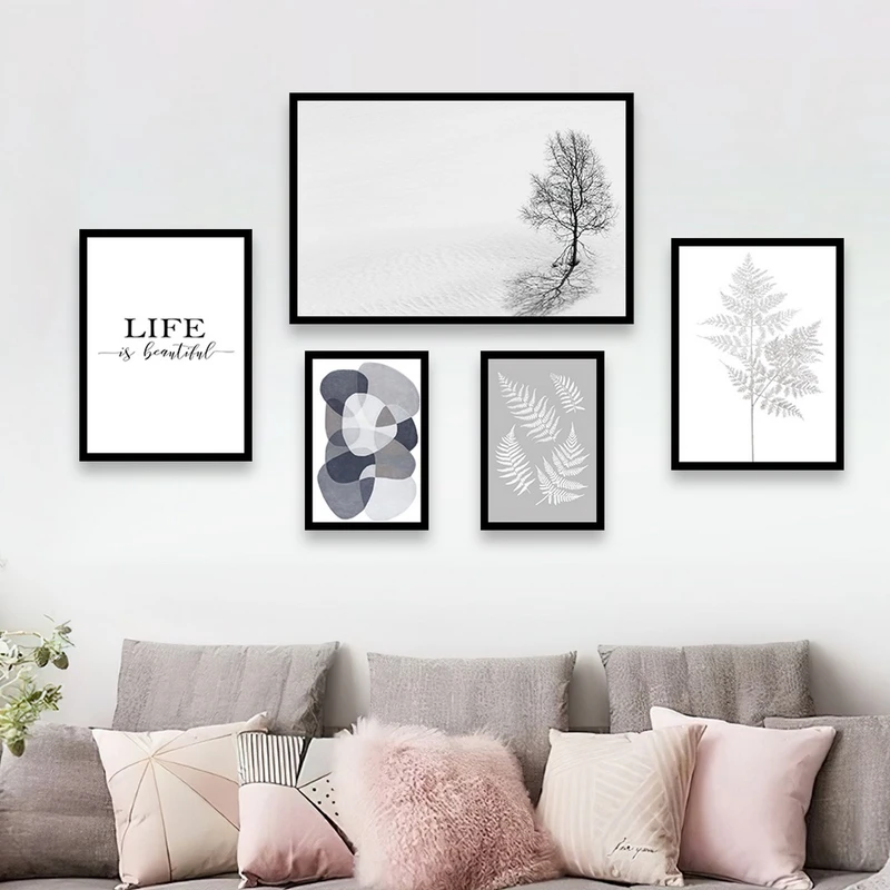 تابلو بکلیت مدل طرح نقاشی تک درخت B-980  مجموعه 5 عددی