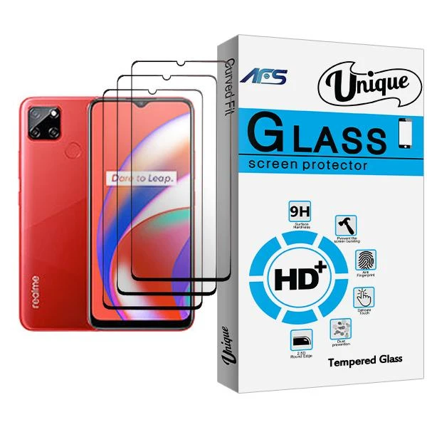 محافظ صفحه نمایش ای اف اس مدل Unique Glass MIX003 مناسب برای گوشی موبایل ریلمی C12 بسته سه عددی