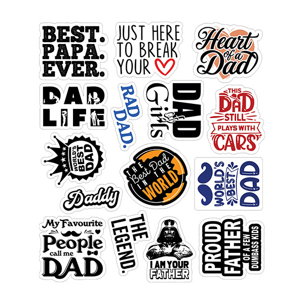 استیکر لپ تاپ توییجین و موییجین طرح پدرانه کد 01 مجموعه 15 عددی