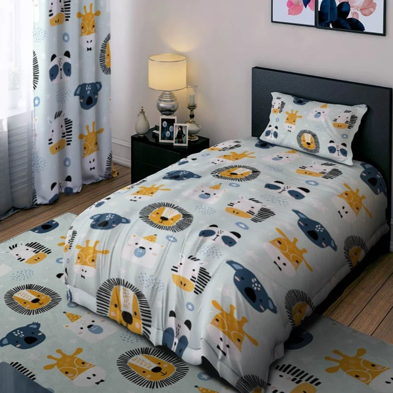 سرویس خواب 1 نفر 4 تکه مدل حیوانات جنگل کد 1233