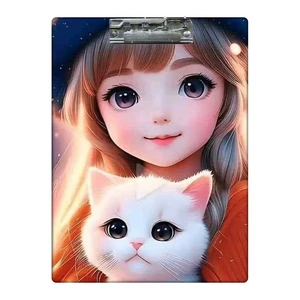 تخته شاسی طرح دختر وپیشی رویایی کد 1718952 سایز A4