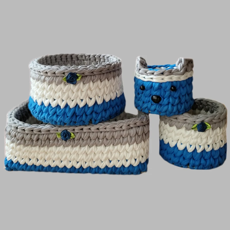 سبد قلاب بافی تریکو طرح سیسمونی نوزادی کد 56 مجموعه 4 عددی