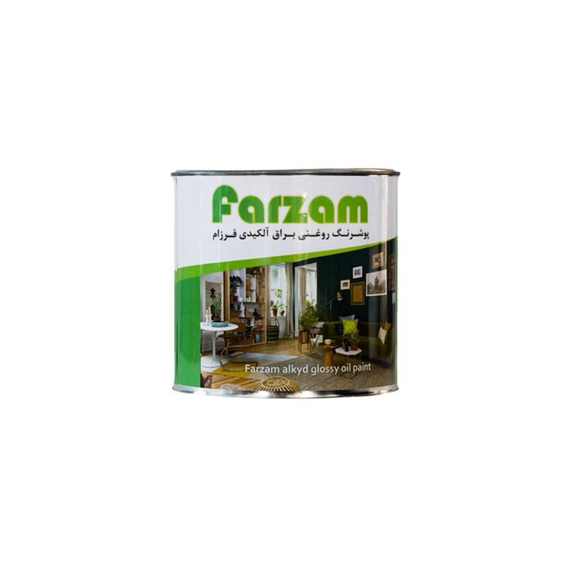 رنگ روغنی براق مشکی فرزام کد 9005 حجم 1 لیتر
