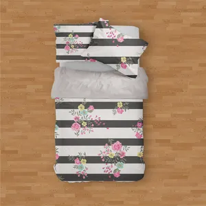 سرویس روتختی مدوپد طرح دسته‌گل رز مدل PAT00076 یک نفره 4 تکه