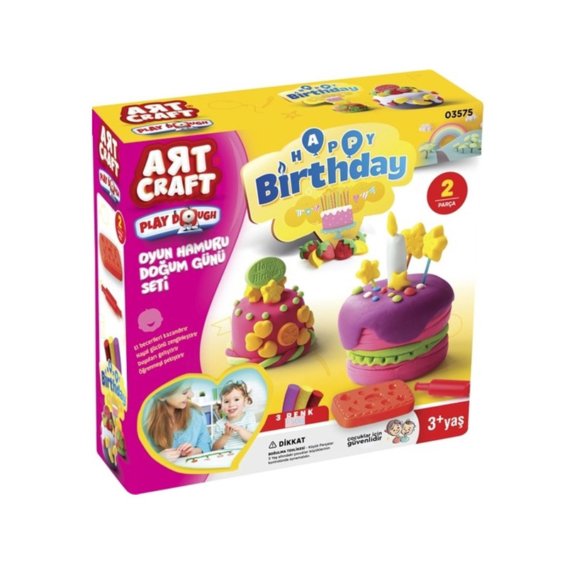 خمیر بازی مدل Birthday Cake Play Dough Set کد 03575 مجموعه 5 عددی