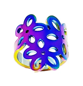 انگشتر زنانه مدل سه گل هولوگرامی 551