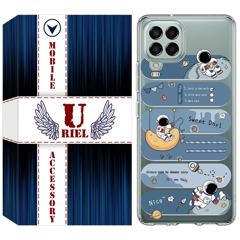 کاور یوریل قاب مدل Clear کد 18 طرح فضانورد مناسب برای گوشی موبایل سامسونگ Galaxy M33