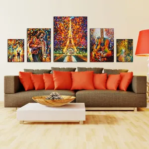 تابلو شاسی بکلیت طرح نقاشی رنگ روغن مدل SH-483 مجموعه 5 عددی