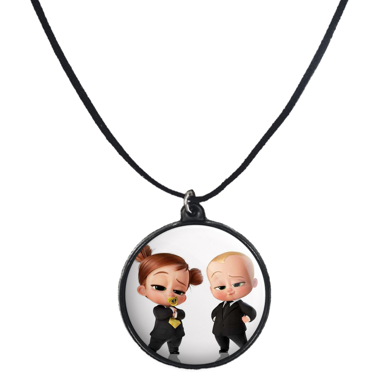 گردنبند پرمانه طرح بچه رئیس کد pmb.2712 مدل دو طرفه