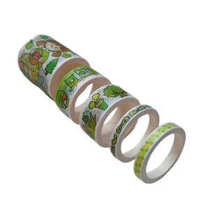 چسب نواری مدل واشی طرح دخترانه کد V003 عرض 4 سانتی متر مجموعه 5 عددی