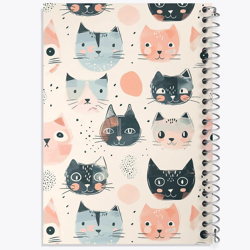 دفتر مشق 50 برگ خندالو طرح گربه (Cat) کد N482