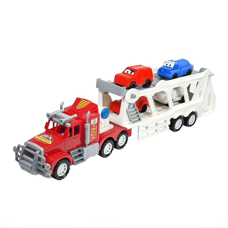 ماشین بازی مدل تریلر ماشین بر دو طبقه کد TKR-TRUCK بسته 5 عددی
