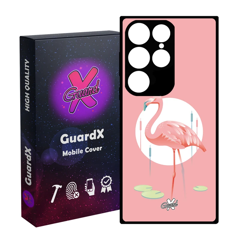 کاور گارد ایکس طرح Flamingo مدل Glass10084 مناسب برای گوشی موبایل سامسونگ Galaxy S24 Ultra