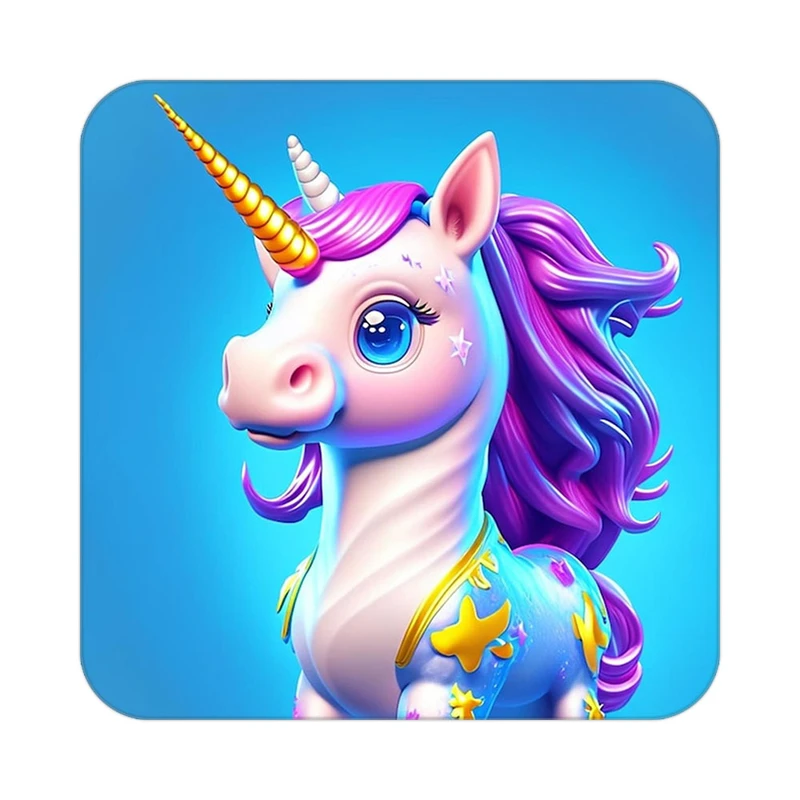 زیر لیوانی کاکتی طرح اسب تک شاخ و یونیکورن مدل mp28899