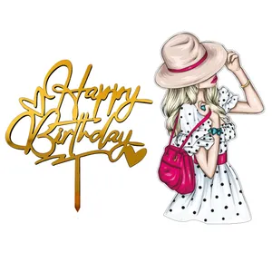 تاپر تزیین کیک مدل دختر کد t2 مجموعه 2 عددی