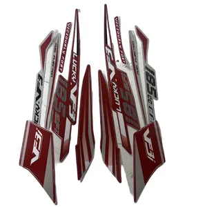 ست برچسب بدنه و رکاب موتور سیکلت وارون مدل B-20-RD مناسب برای SYM LUCKY 185 بسته 14 عددی