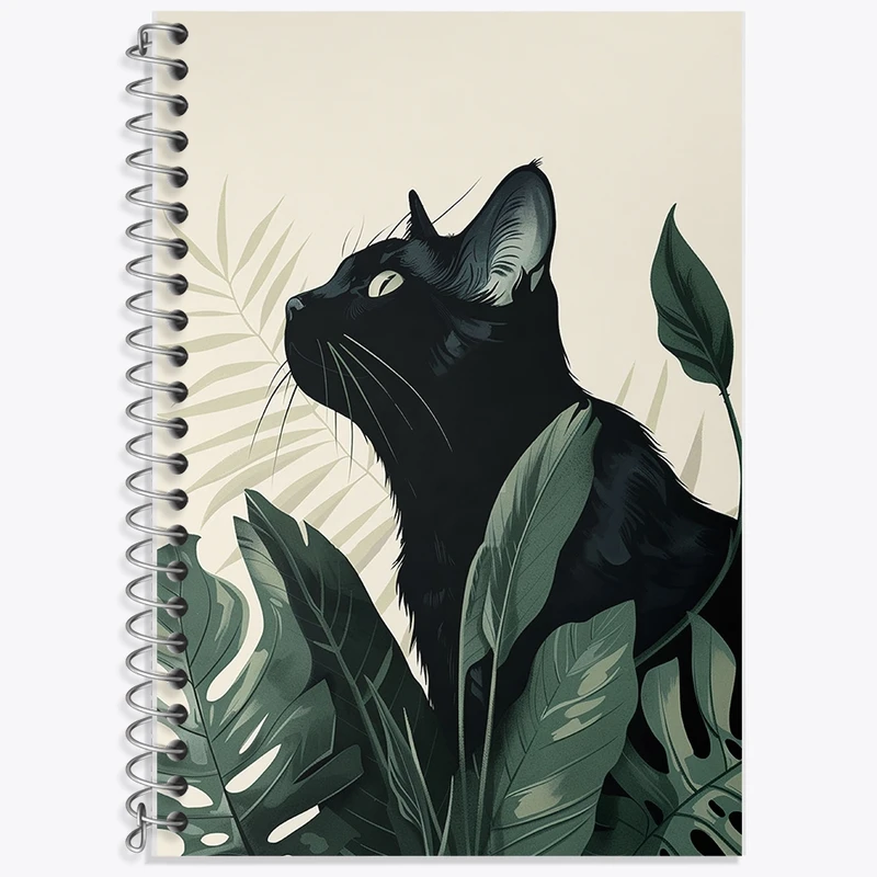 دفتر زبان 50 برگ خندالو مدل سه خط طرح گربه (Cat) کد F1748