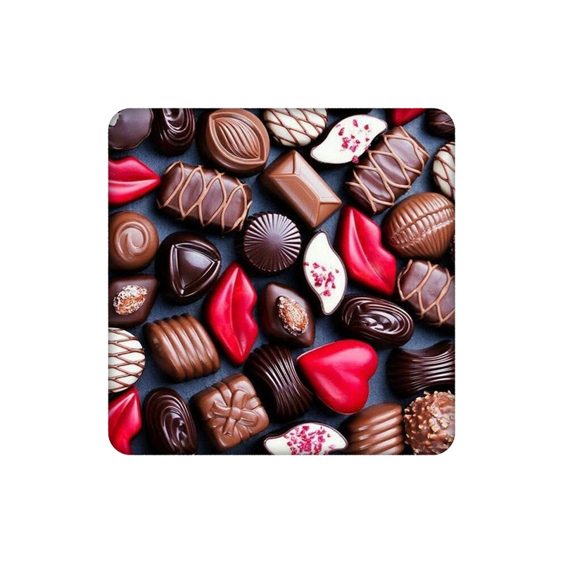زیرلیوانی طرح پترن شکلات های رنگی کد 8693210