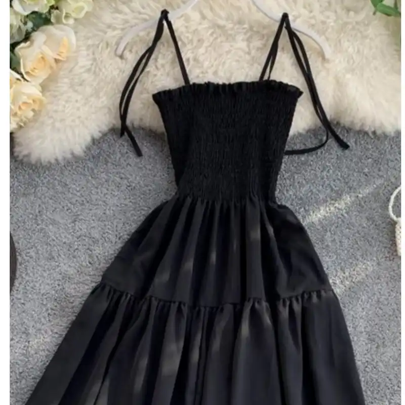 پیراهن زنانه مدل ساحلی تابستانی رنگ مشکی