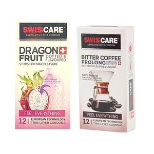 کاندوم سوئیس کر مدل Mohito بسته 12 عددی به همراه کاندوم سوئیس‌کر مدل Coffee Prolong بسته 12 عددی