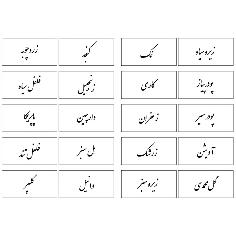 برچسب مدل نظم دهنده ادویه آشپزخانه.کد 025 مجموعه 20 عددی
