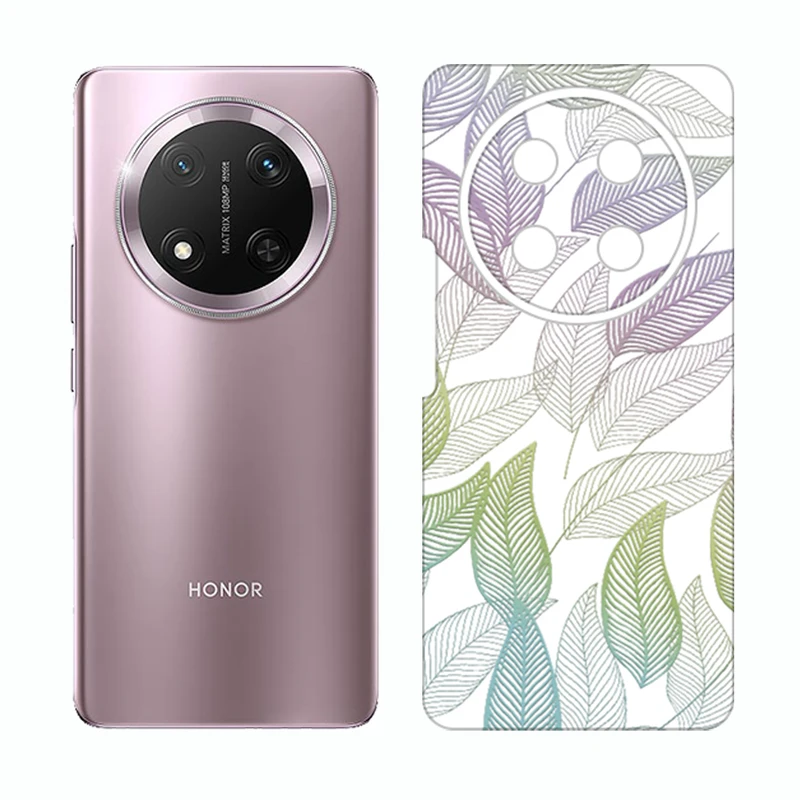 برچسب پوششی ریمکس مدل Cover طرح برگ مناسب برای گوشی موبایل آنر X9c